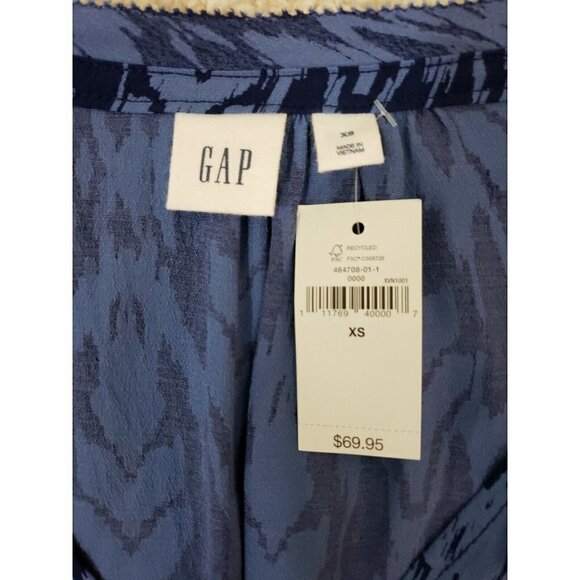 GAP ~Woman Size XS~ Purple/Blue Long Sleeve Fit & Flare Mini Dress NWT $69.95 - Picture 4 of 12